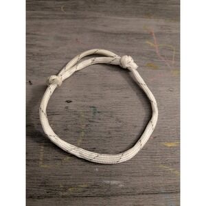 White Reflective Rope Bracelet Adjustable Slide Knot Cord Sporty Minimalist